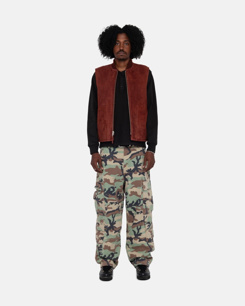 Stussy Reversible Shearling Workgear Weste Bordeaux | 59627-PHMO