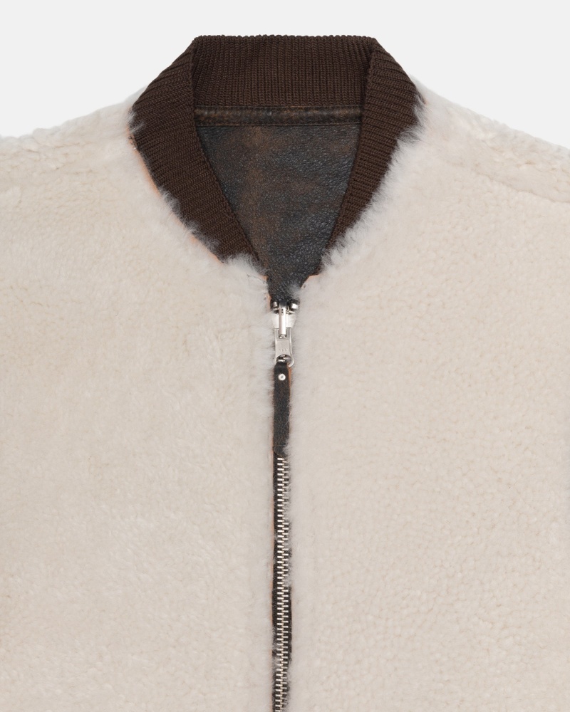 Stussy Reversible Shearling Workgear Weste Braun | 38509-HTXE