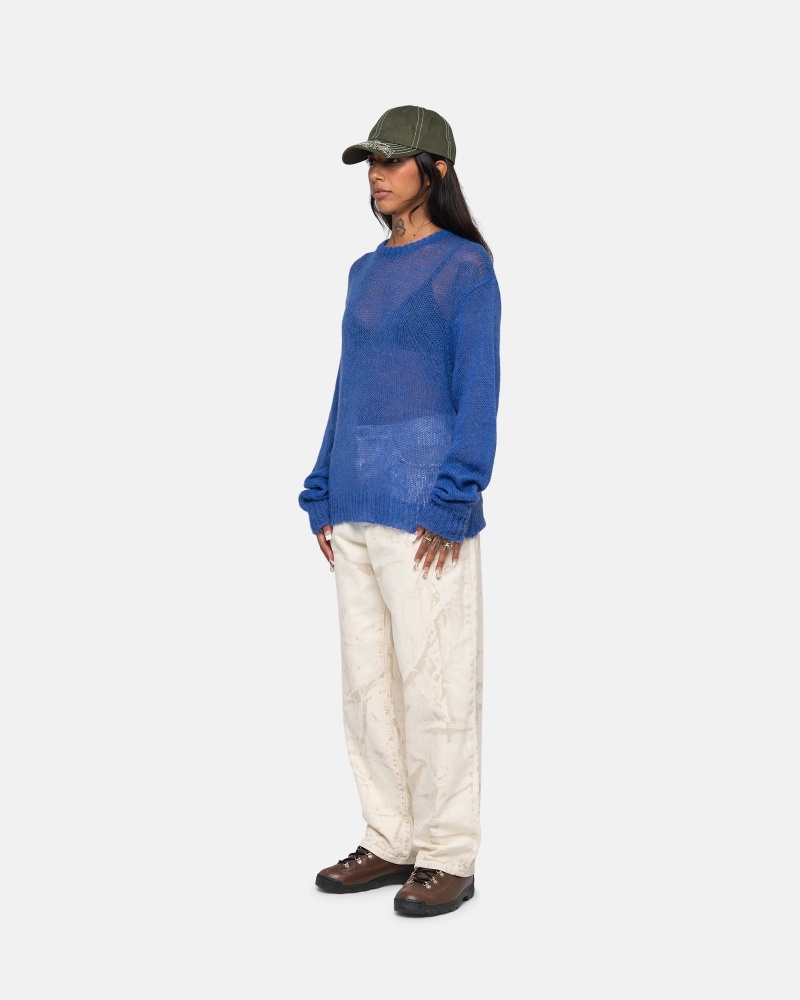 Stussy S Loose Knit Pullover Blau | 84065-BRDA