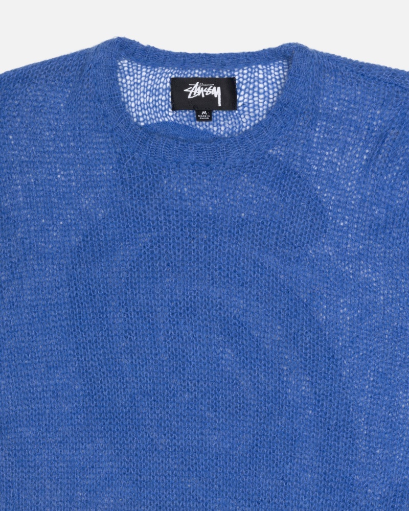 Stussy S Loose Knit Pullover Blau | 84065-BRDA