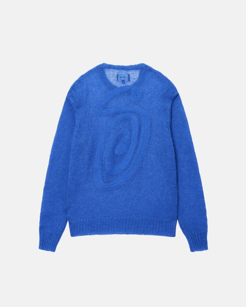 Stussy S Loose Knit Pullover Blau | 84065-BRDA