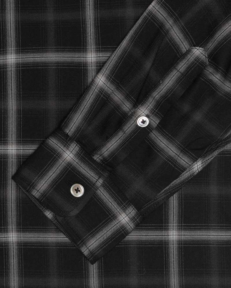 Stussy Shadow Plaid Rayon Shirts     Schwarz | 23980-TILN