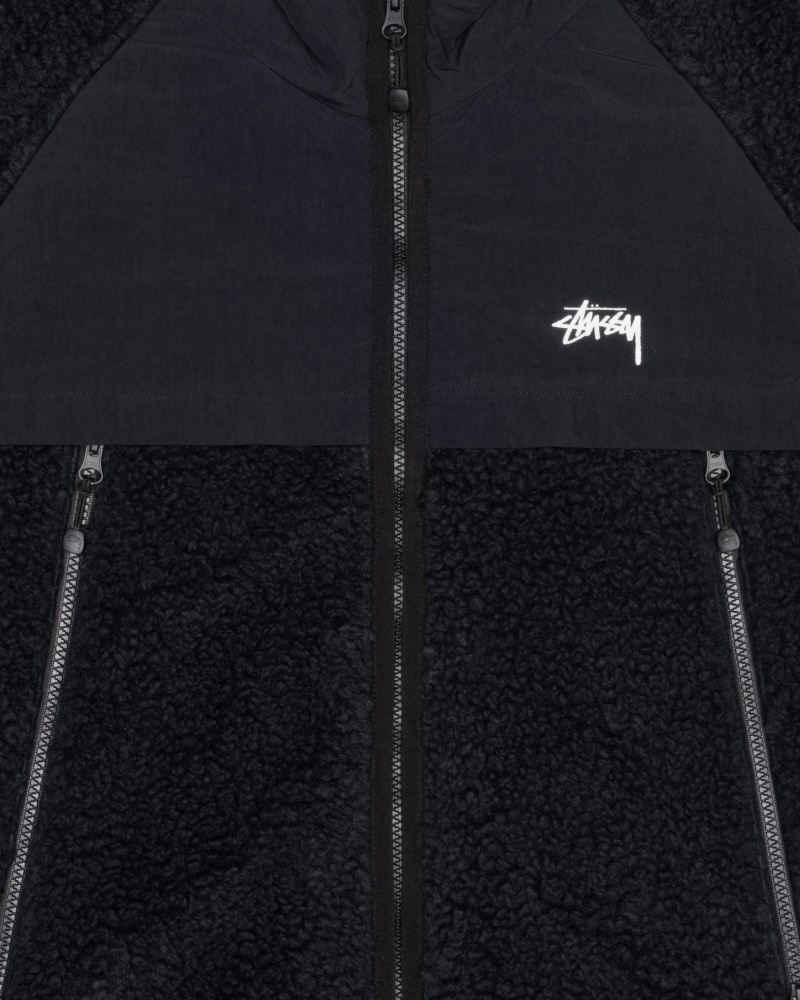 Stussy Sherpa Paneled Mit Kapuze Jacken Schwarz | 54731-XCZF