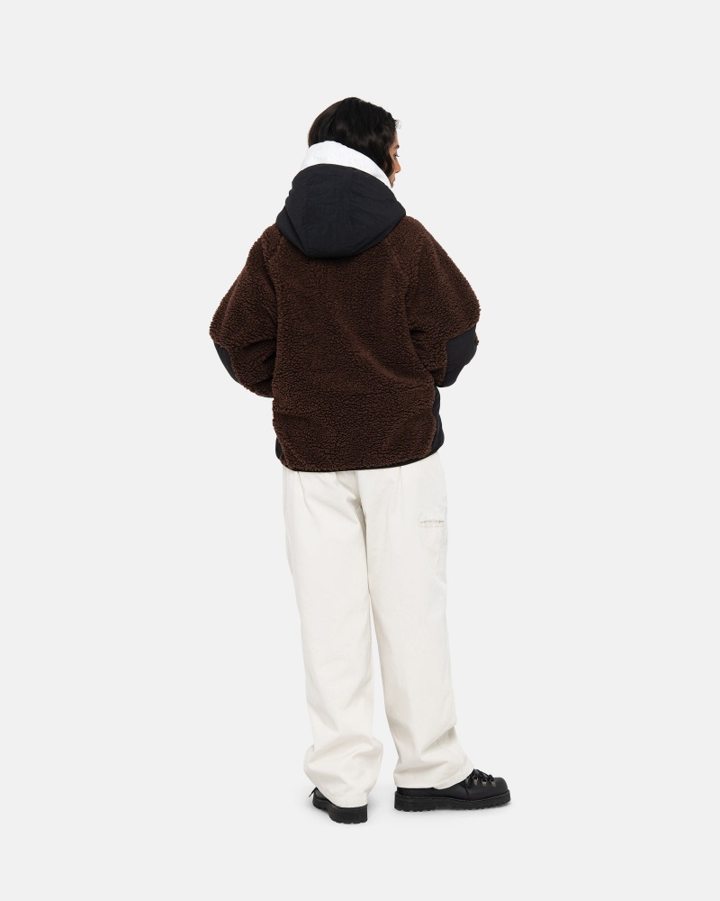 Stussy Sherpa Paneled Mit Kapuze Jacken Braun | 43716-DJSW