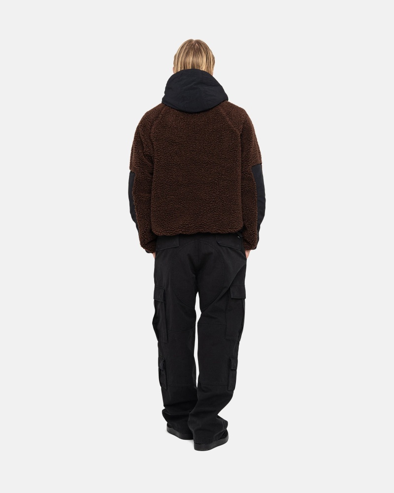 Stussy Sherpa Paneled Mit Kapuze Jacken Braun | 43716-DJSW