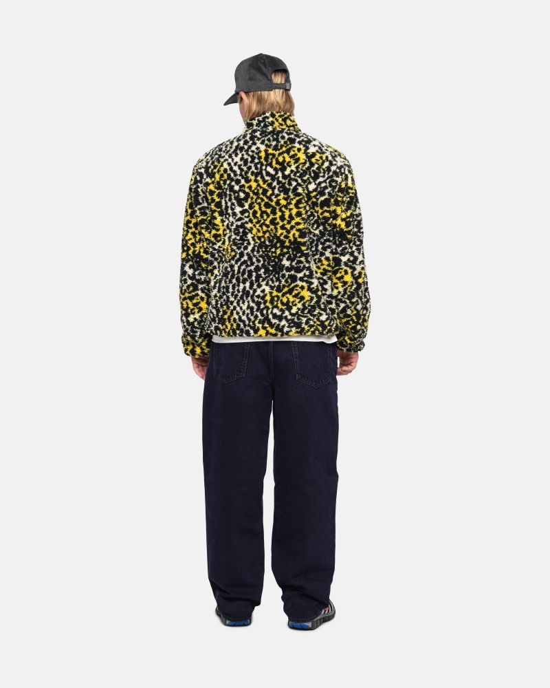 Stussy Sherpa Reversible Jacken Gelb Leopard | 81539-XADR