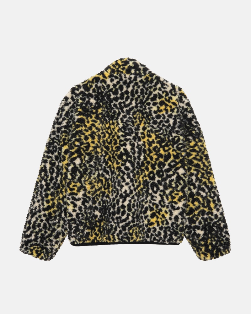 Stussy Sherpa Reversible Jacken Gelb Leopard | 81539-XADR