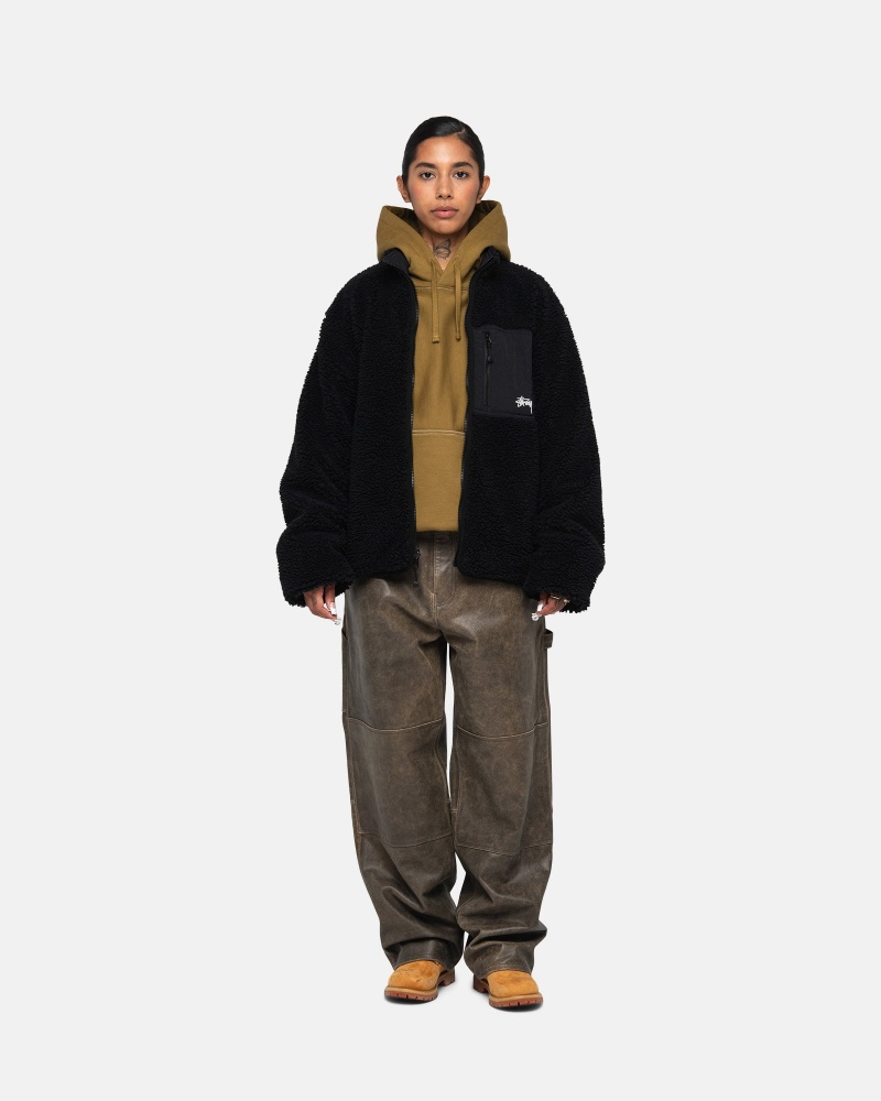 Stussy Sherpa Reversible Jacken Schwarz | 14690-BQGF