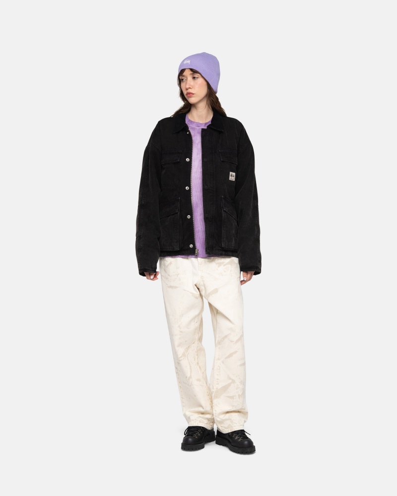 Stussy Shop Washed Canvas Jacken Schwarz | 31469-DVYU