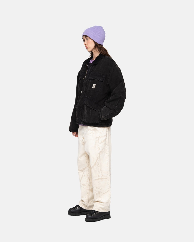 Stussy Shop Washed Canvas Jacken Schwarz | 31469-DVYU