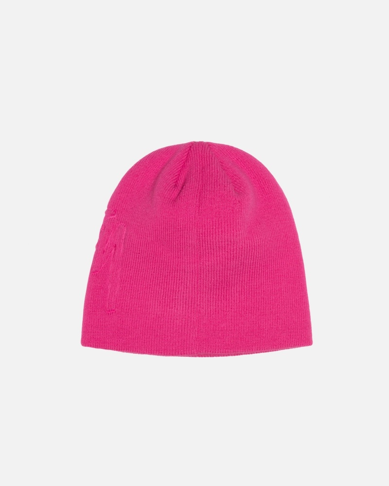 Stussy Skullcap Embossed Smooth Stock Hüte Rosa | 86359-GEZP