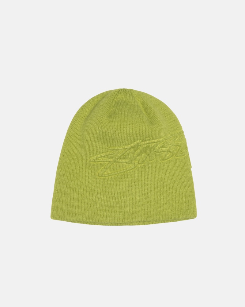 Stussy Skullcap Embossed Smooth Stock Hüte Hellgrün | 43601-IOHP