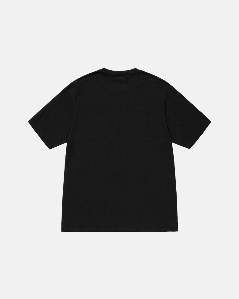 Stussy Small Stock Pigment Dyed T-shirts Schwarz | 93825-GLMY