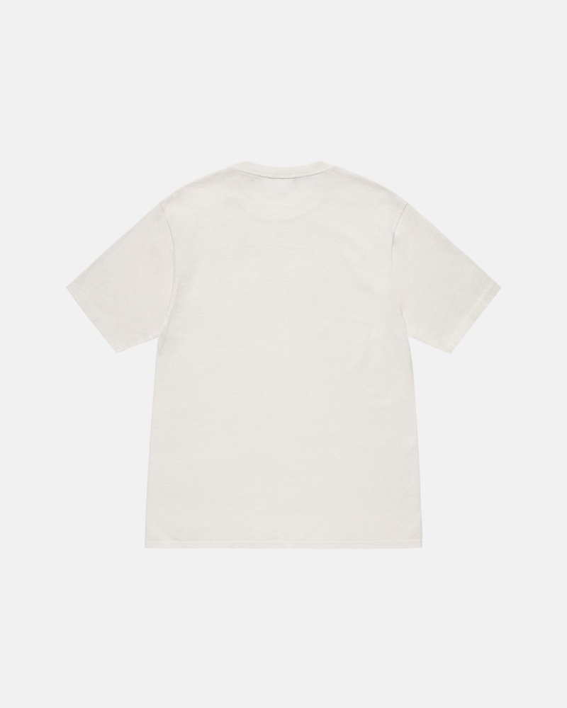 Stussy Small Stock Pigment Dyed T-shirts Beige | 60375-CKOQ