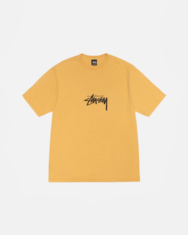 Stussy Small Stock Pigment Dyed T-shirts Orange | 82064-IJVM