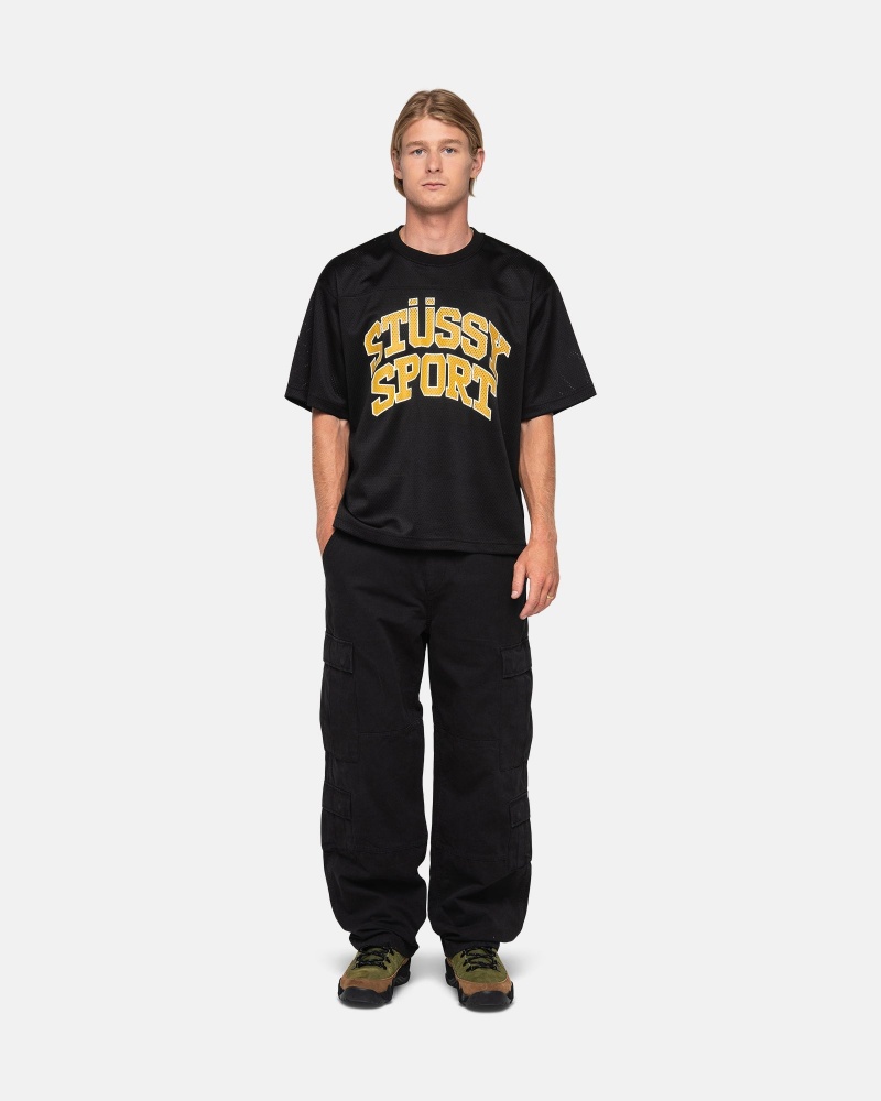 Stussy Sport Mesh Football Trikot Schwarz | 18976-PEGD