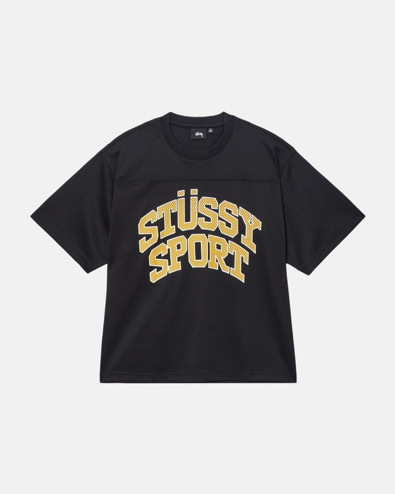 Stussy Sport Mesh Football Trikot Schwarz | 18976-PEGD