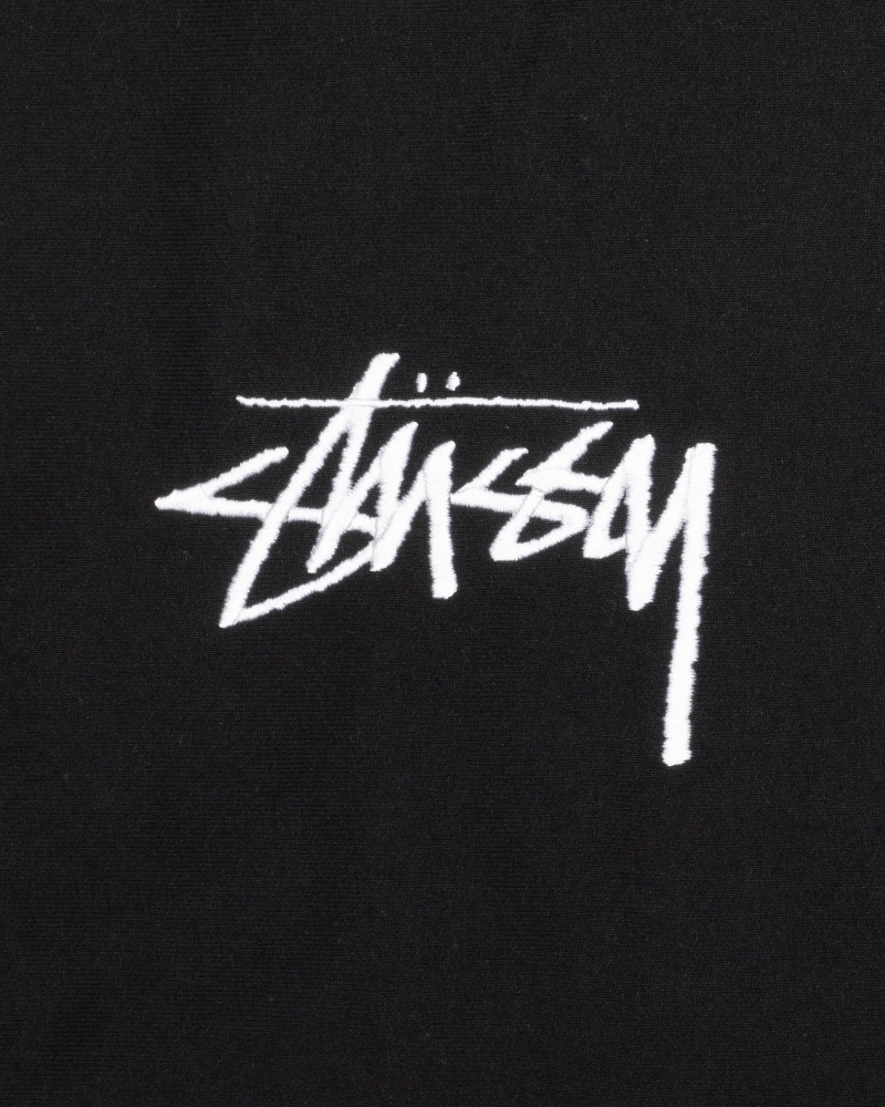 Stussy Stock Logo Applique Hoodie Schwarz | 98317-PHEM