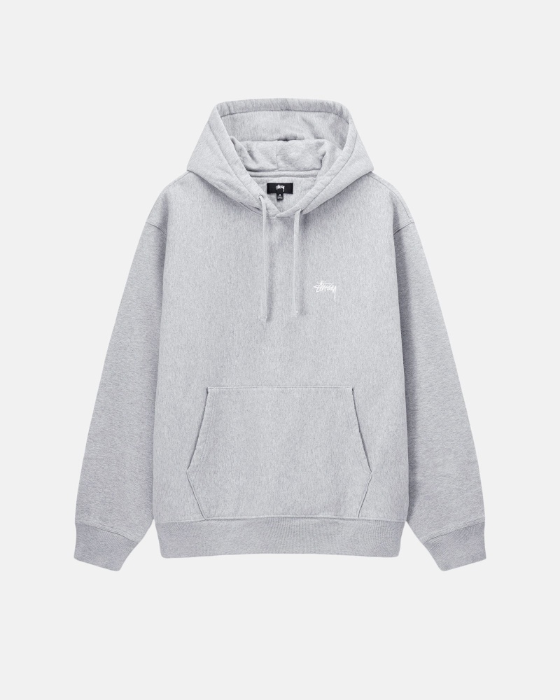 Stussy Stock Logo Hoodie Grau | 73145-VSMO