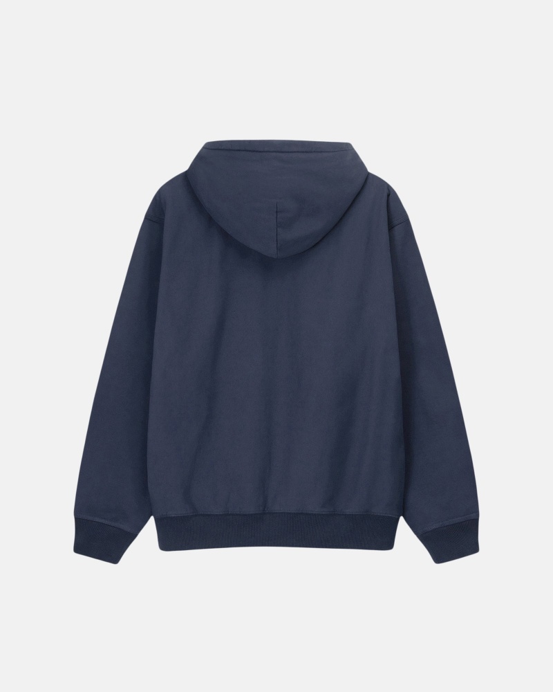 Stussy Stock Logo Hoodie Navy | 98023-WPUA