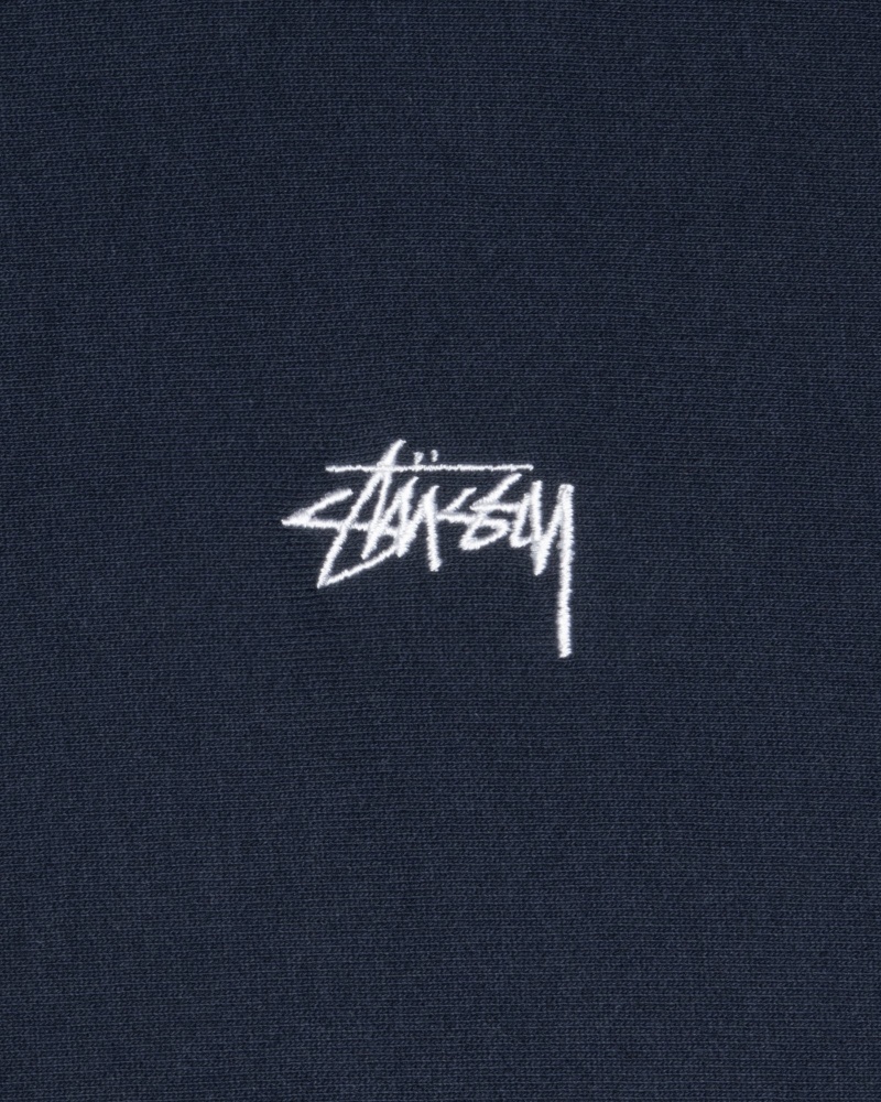 Stussy Stock Logo Hoodie Navy | 98023-WPUA