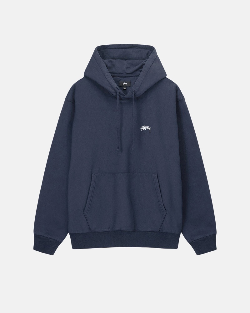 Stussy Stock Logo Hoodie Navy | 98023-WPUA