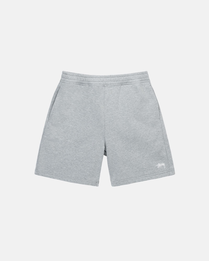 Stussy Stock Logo Kurze Hose Grau | 24635-DMAL