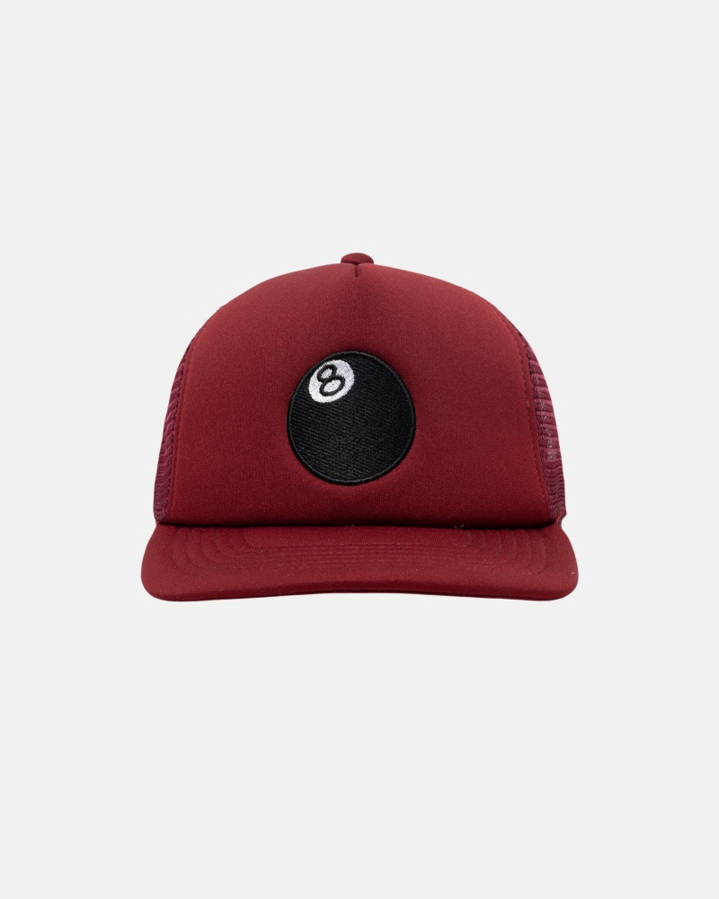 Stussy Trucker 8 Ball Snapback Hüte Rot | 34561-HYPK