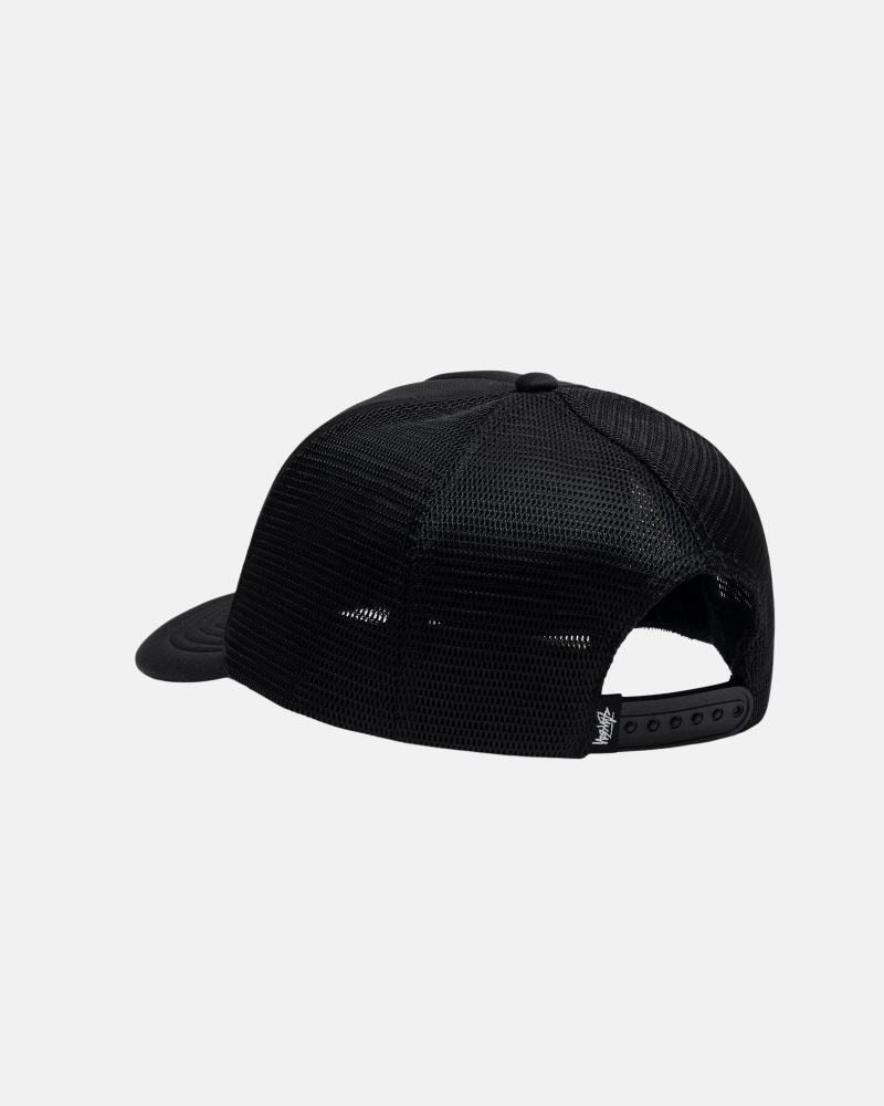 Stussy Trucker 8 Ball Snapback Hüte Schwarz | 74308-AXHQ