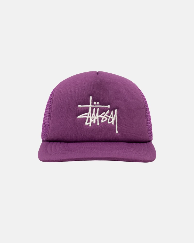 Stussy Trucker Big Basic Snapback Hüte Lila | 47692-WZUG