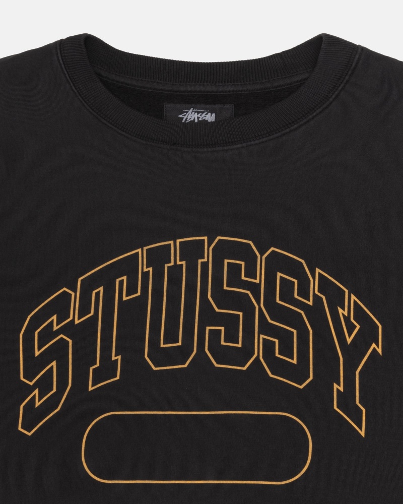 Stussy Varsity Oversized Crew Sweatshirts Schwarz | 24913-JTZI