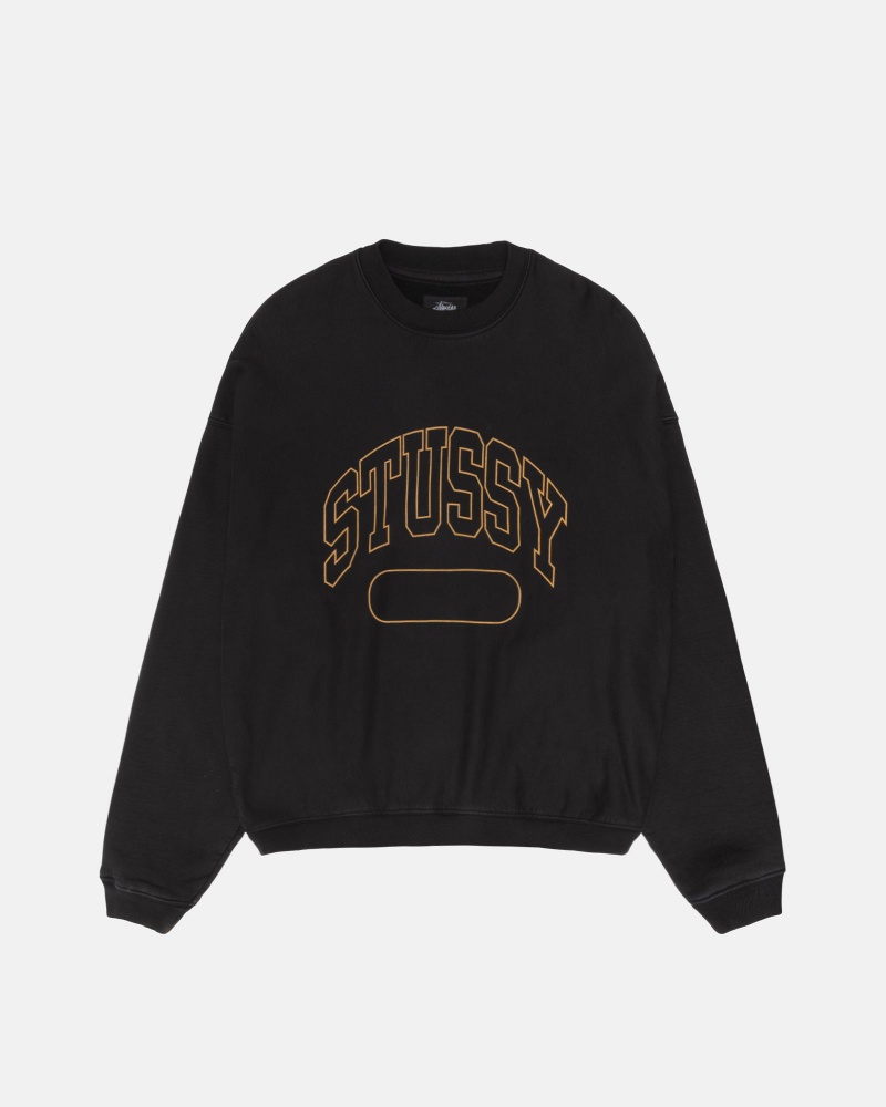 Stussy Varsity Oversized Crew Sweatshirts Schwarz | 24913-JTZI