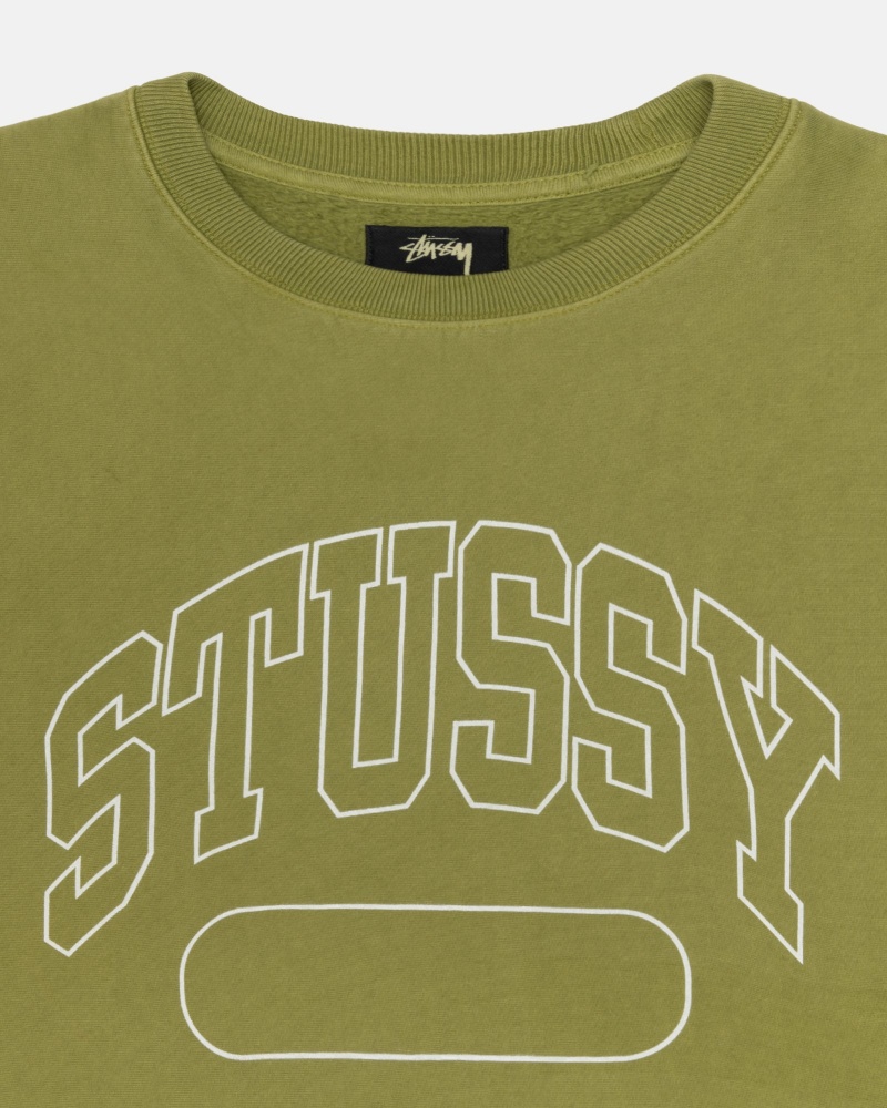 Stussy Varsity Oversized Crew Sweatshirts Grün | 20419-EYQS