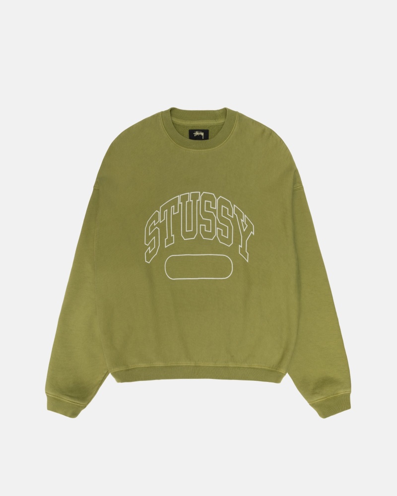 Stussy Varsity Oversized Crew Sweatshirts Grün | 20419-EYQS