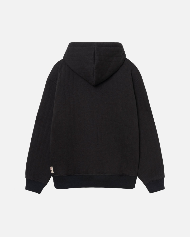 Stussy Vertical Gesteppt Zip Hoodie Schwarz | 69150-ZPFS