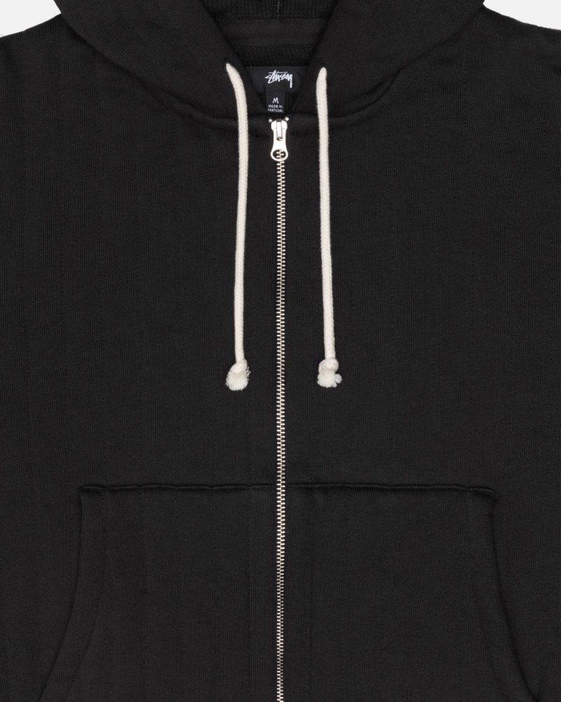 Stussy Vertical Gesteppt Zip Hoodie Schwarz | 69150-ZPFS