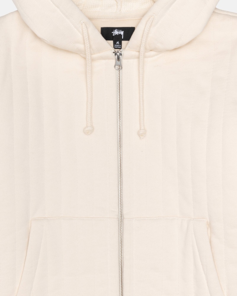 Stussy Vertical Gesteppt Zip Hoodie Weiß | 17689-LBQJ