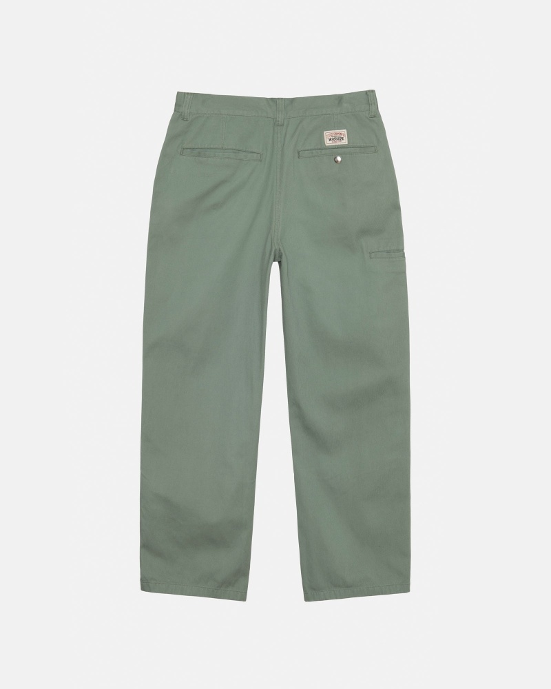 Stussy Workgear Trouser Twill Hose Grün | 35496-LVJD