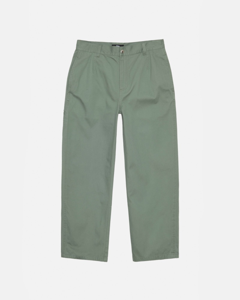 Stussy Workgear Trouser Twill Hose Grün | 35496-LVJD