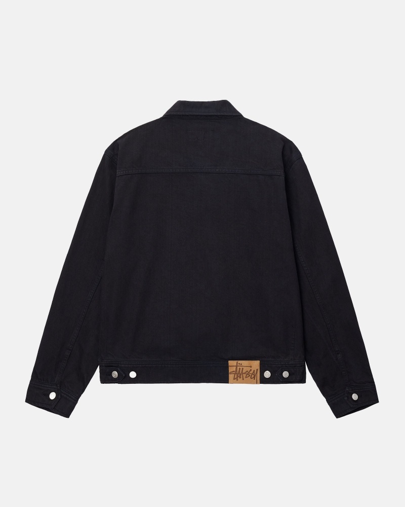 Stussy Zip Arbeits Overdyed Jacken Schwarz | 16385-UQTP