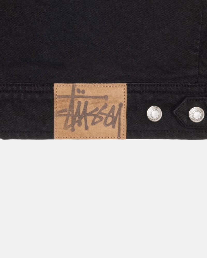 Stussy Zip Arbeits Overdyed Jacken Schwarz | 16385-UQTP